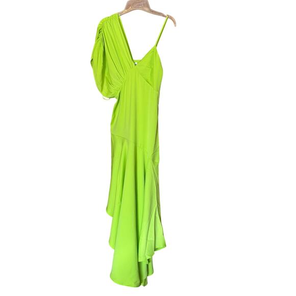 The Drop silky lime green Asymmetric Hem Dress XS slip dress semi formal dance - Picture 8 of 16
